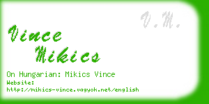 vince mikics business card